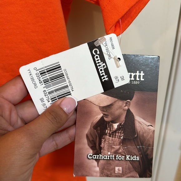 NWT Carhartt Kids Orange Tee Size S (6/7)!!! - Picture 3 of 6